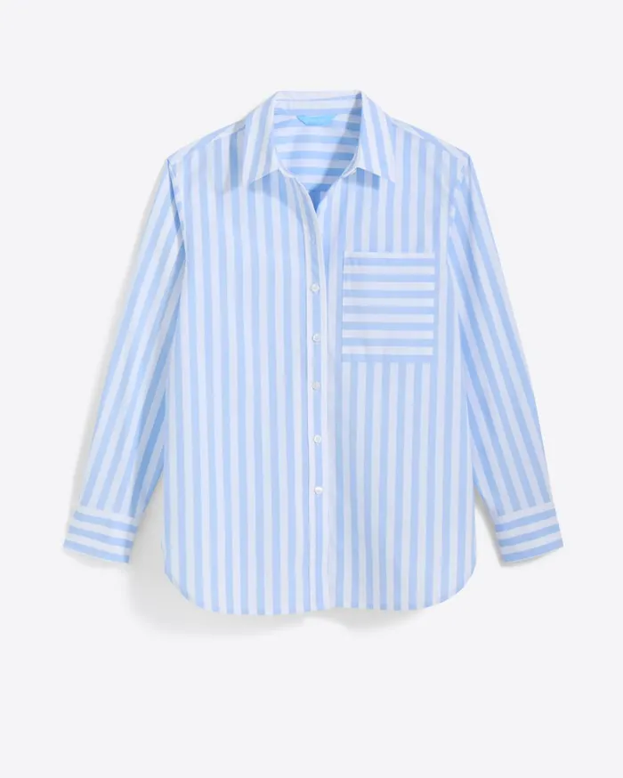 Draper James Lynn Long Sleeve Top In Crisp Cotton Women Tops