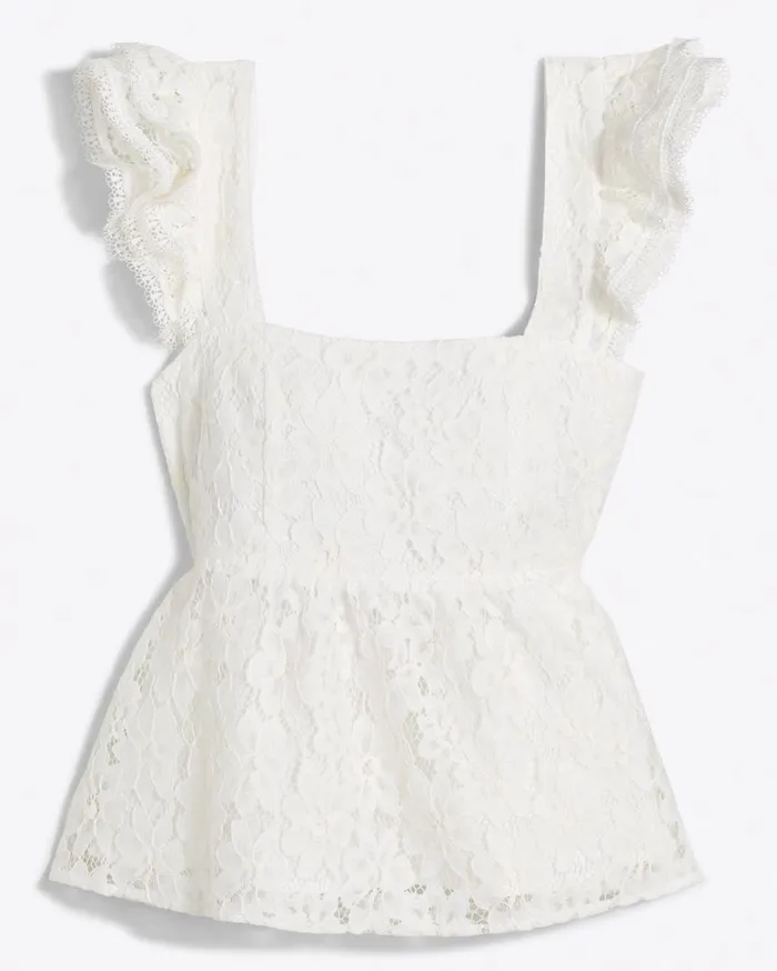 Draper James Melissa Babydoll Top In Lace Women Tops