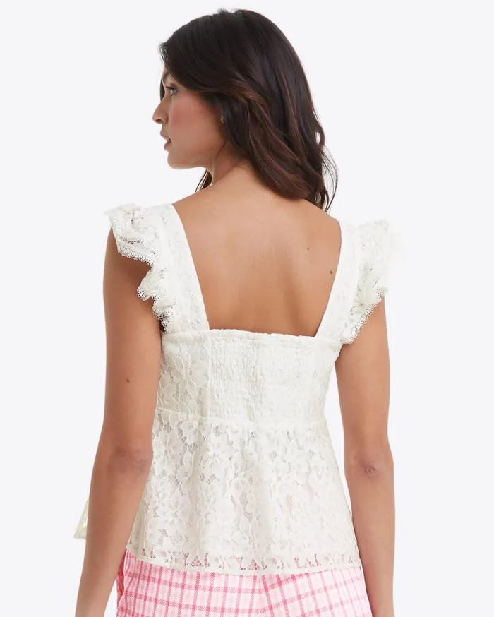 Draper James Melissa Babydoll Top In Lace Women Tops