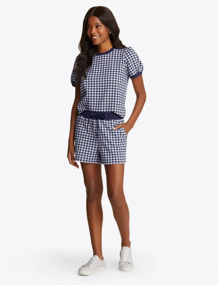Draper James Natalie Sweatshorts In Gingham Women Lounge and Pajamas