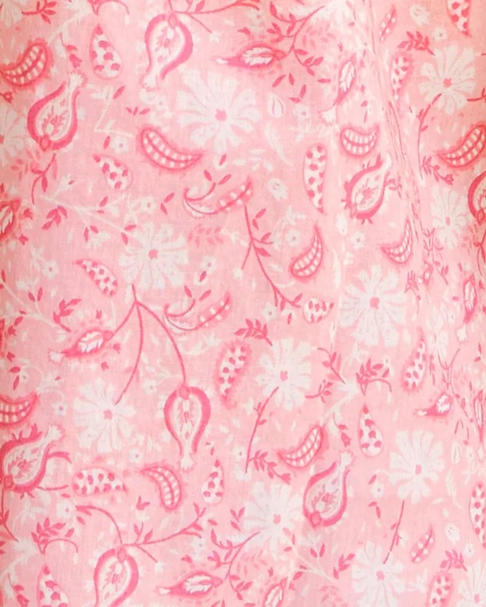 Draper James Pull On Ruffled Skirt In Pink Paisley Women Bottoms and Skirts
