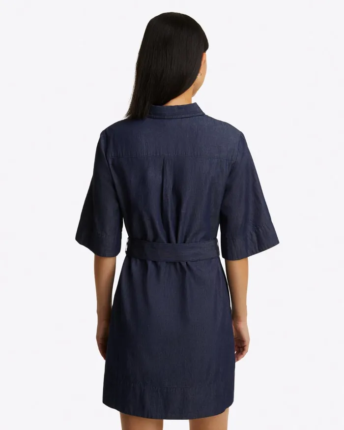 Draper James Riley Mini Shirtdress In Chambray Women Dresses