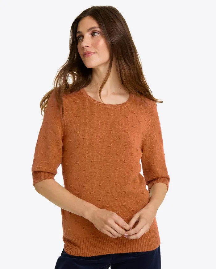 Draper James Short Sleeve Popcorn Sweater Women Sweaters