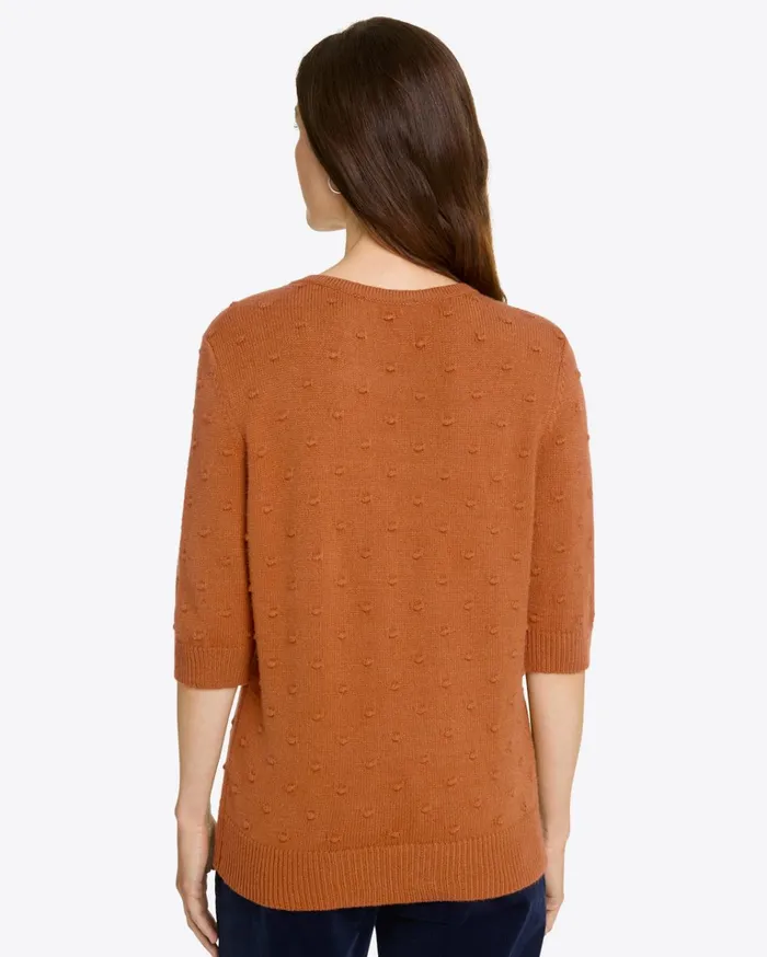 Draper James Short Sleeve Popcorn Sweater Women Sweaters