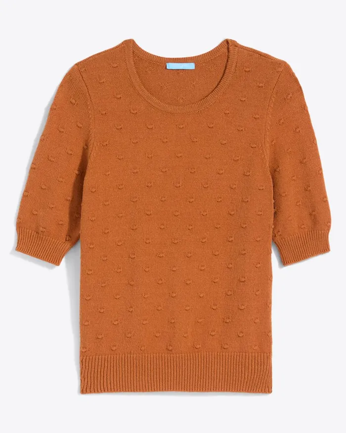 Draper James Short Sleeve Popcorn Sweater Women Sweaters