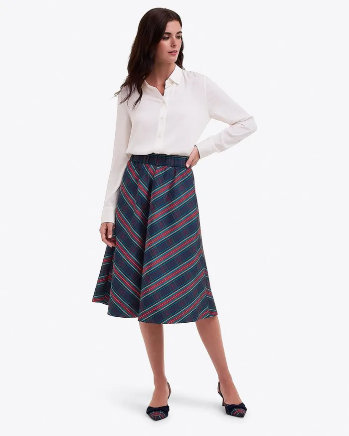 Draper James Taffeta Midi Skirt Women Bottoms and Skirts