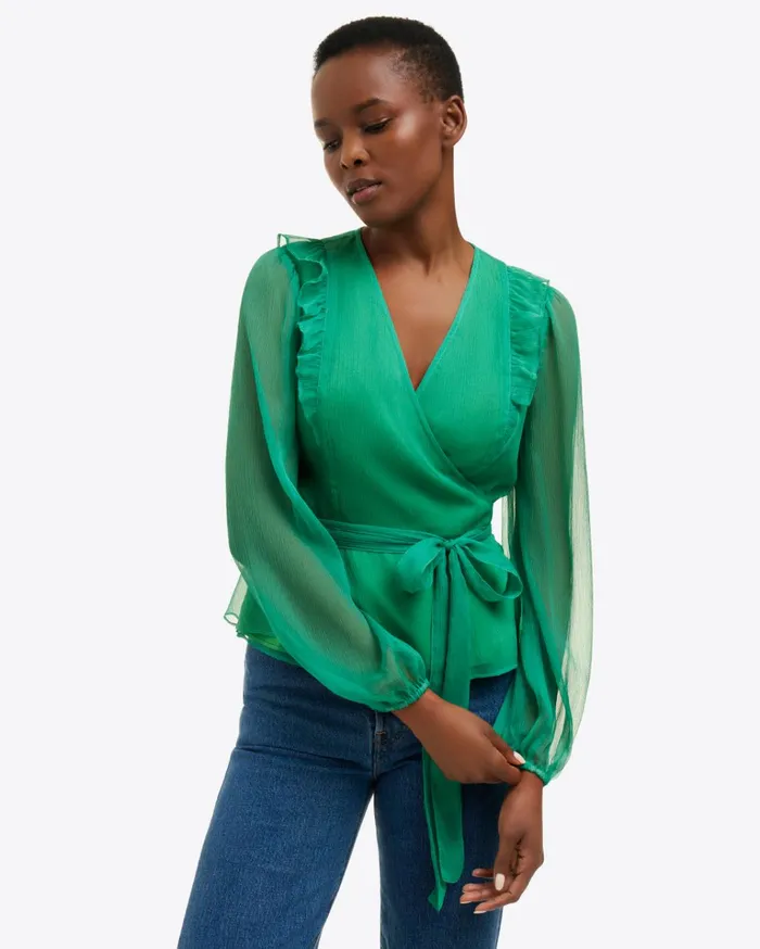 Draper James Wrap Top Women Tops