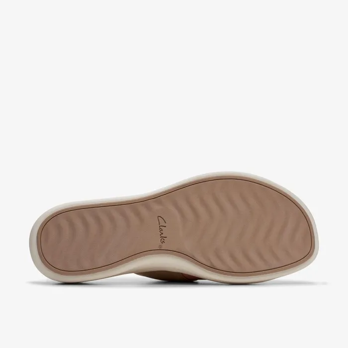 Drift Buckle Peach Combination Women Clarks Wedges