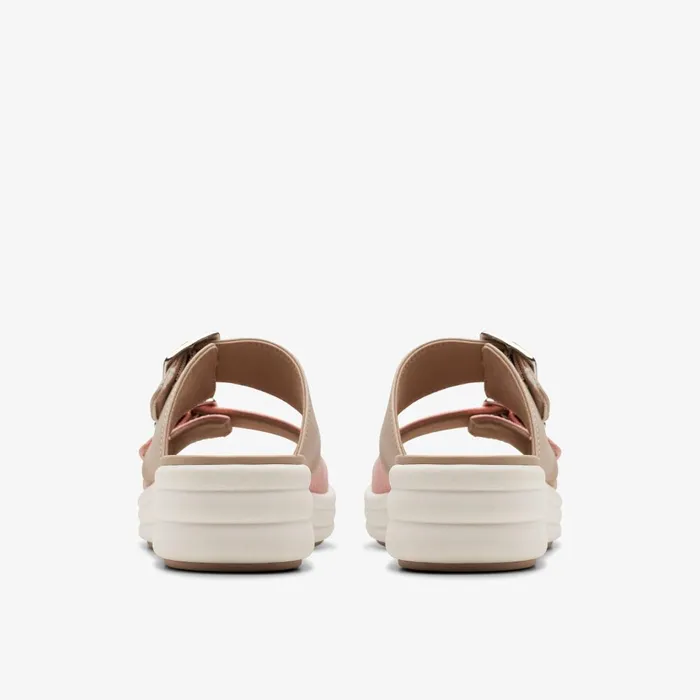 Drift Buckle Peach Combination Women Clarks Wedges