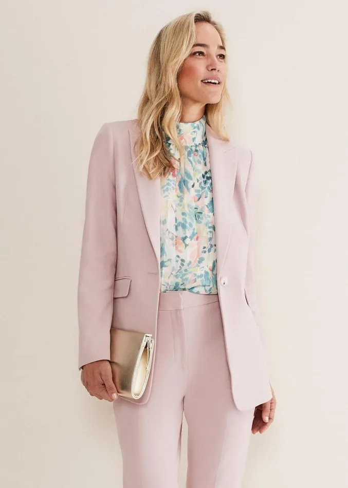Eira Fitted Blazer Soft Pink Women Phase Eight Jackets