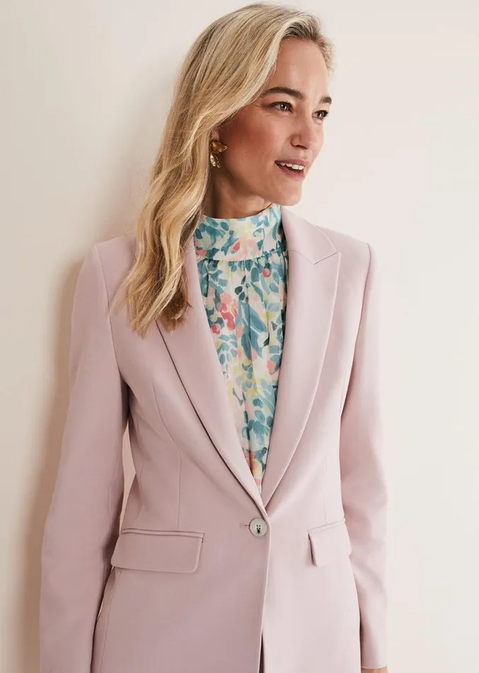 Eira Fitted Blazer Soft Pink Women Phase Eight Jackets
