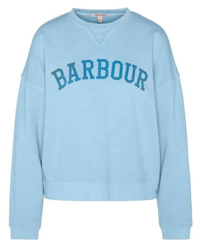 Ella Logo Sweatshirt Blue Haze Women Barbour Hoodies and Sweatshirts
