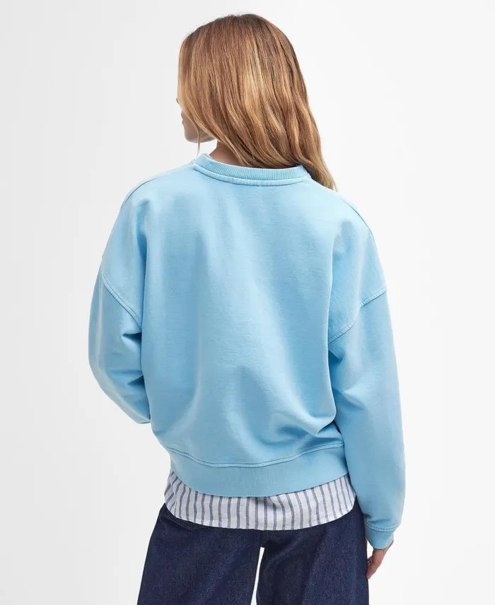 Ella Logo Sweatshirt Blue Haze Women Barbour Hoodies and Sweatshirts