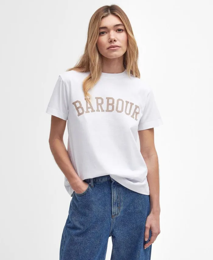 Ella Logo TShirt Blue Haze Women Barbour TShirts