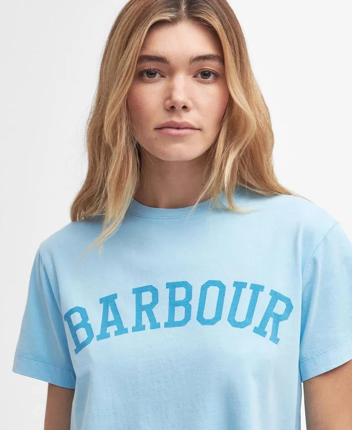 Ella Logo TShirt Blue Haze Women Barbour TShirts