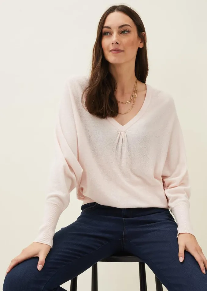 Ellen Fine Knit Jumper Pale Pink Women Phase Eight Knitwear