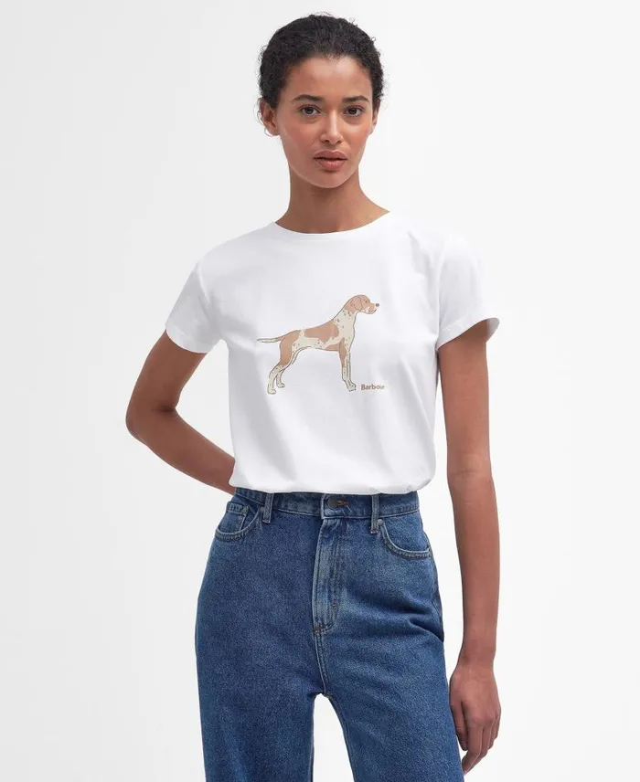 Ellewood Printed TShirt Classic White Women Barbour TShirts