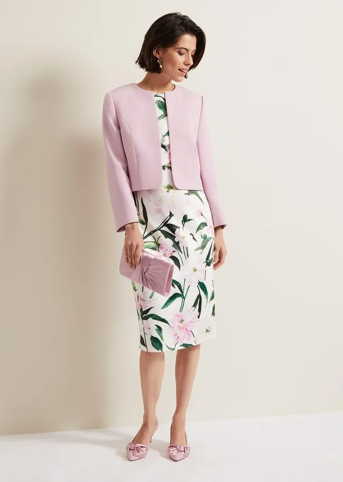 Elsa Floral Scuba Midi Dress Multicoloured Women Phase Eight Dresses