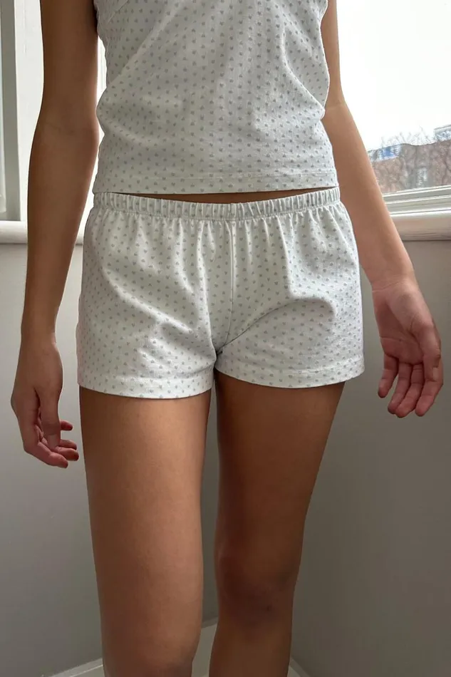 Emery Heart Sweatshorts Natural White Women Brandy Melville Bottoms
