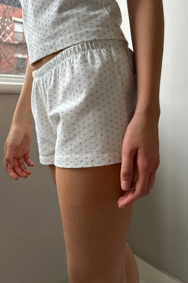Emery Heart Sweatshorts Natural White Women Brandy Melville Bottoms