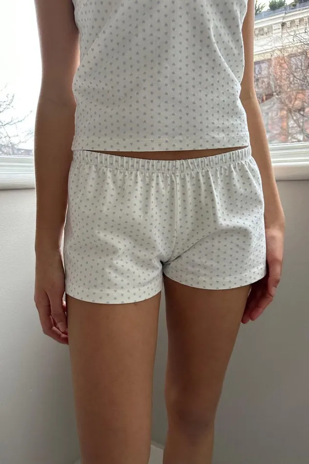Emery Heart Sweatshorts Natural White Women Brandy Melville Bottoms