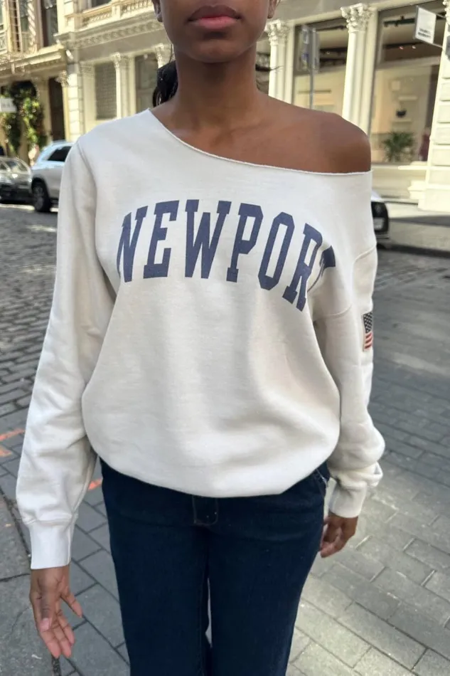 Erica Newport Sweatshirt Cement Women Brandy Melville Graphics