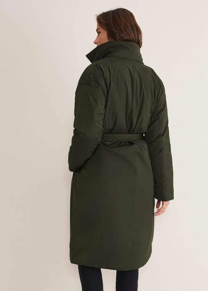 Erin Long Puffer Coat Bottle Green Women Phase Eight Coats