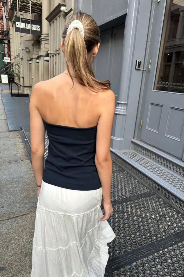 Evelyn Top Navy Blue Women Brandy Melville Tops