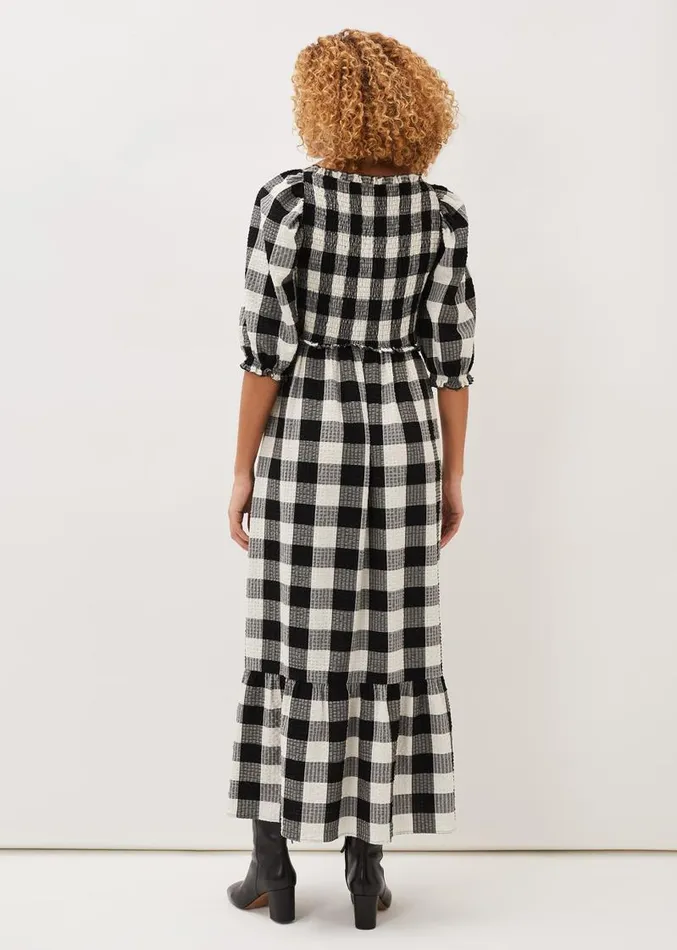 Evlin Gingham Square Neck Dress Navyivory Women Phase Eight Dresses