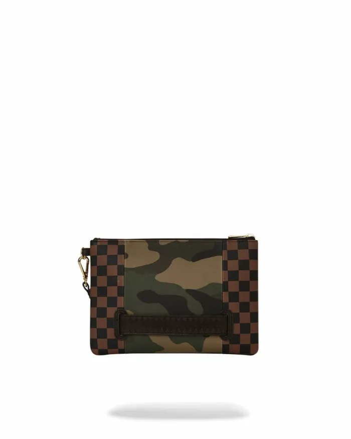 EXTERIOR GOLD ZIP POCKET SHARKS IN PARIS CROSSOVER CLUTCH Bags SPRAYGROUND