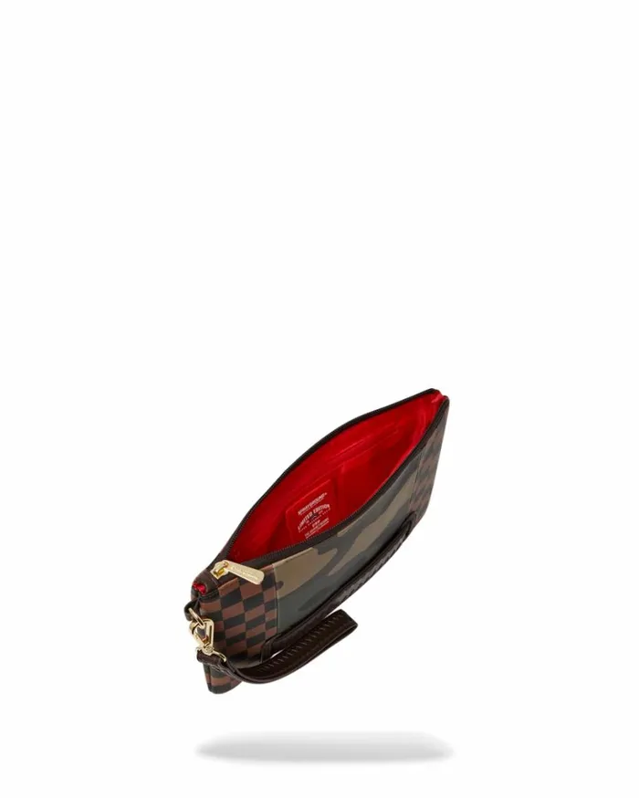 EXTERIOR GOLD ZIP POCKET SHARKS IN PARIS CROSSOVER CLUTCH Bags SPRAYGROUND