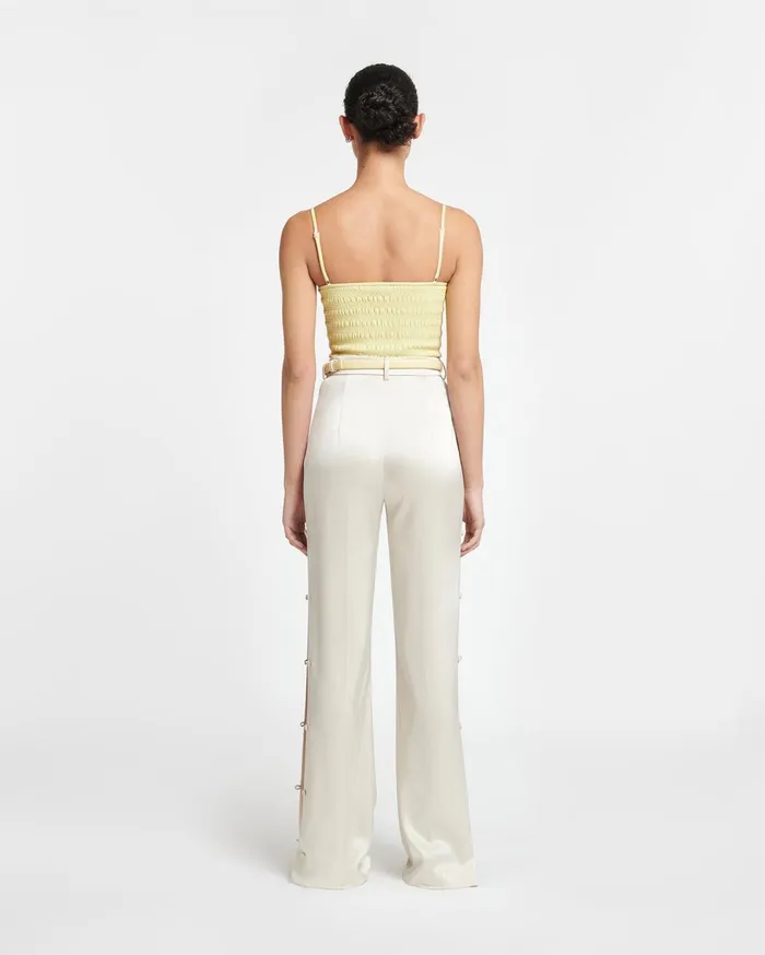 Felina Slip Satin Pants Creme Women Nanushka Bottoms