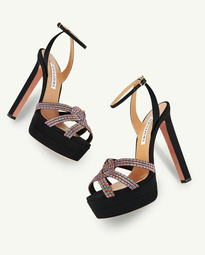 Felix Sandal Plateau 130 Black Women Aquazzura Platforms