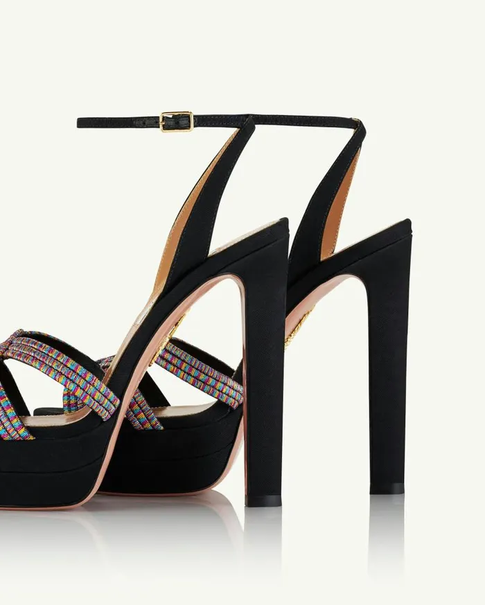 Felix Sandal Plateau 130 Black Women Aquazzura Platforms