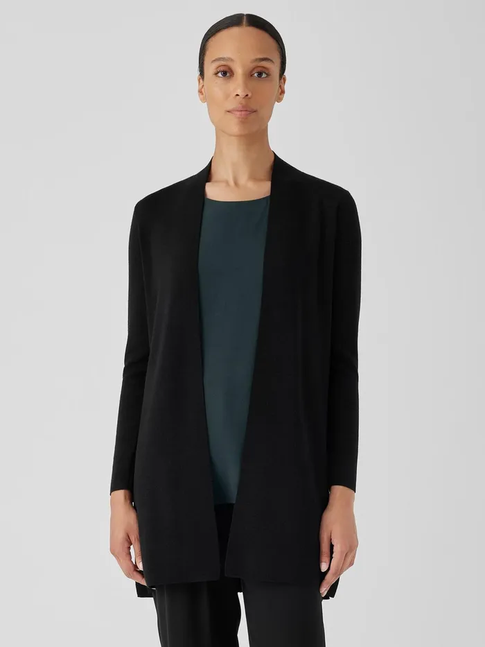 Fine MerinoCardigan In Regenerative Wool Black Women Eileen Fisher Sweaters and Cardigans Fine MerinoCardigan In Regenerative Wool Black Women Eileen Fisher Sweaters and Cardigans