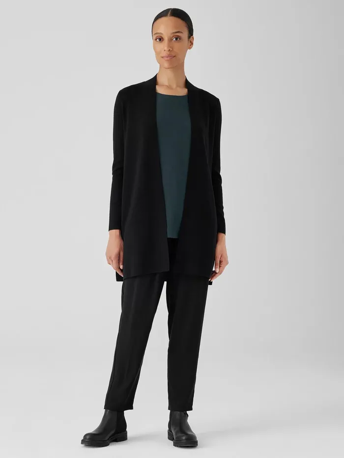 Fine MerinoCardigan In Regenerative Wool Black Women Eileen Fisher Sweaters and Cardigans