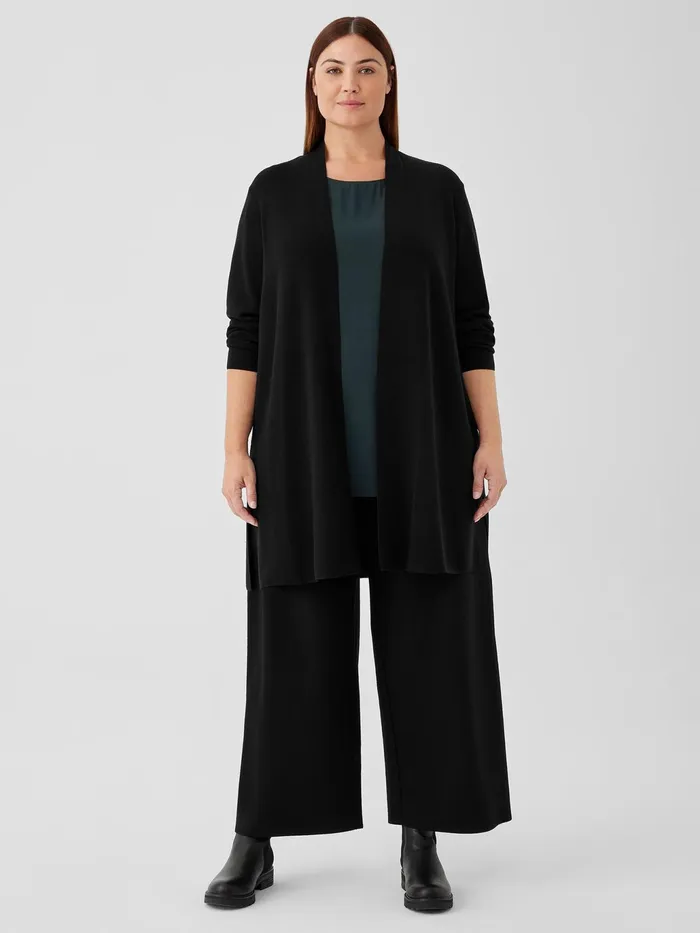 Fine MerinoCardigan In Regenerative Wool Black Women Eileen Fisher Sweaters and Cardigans