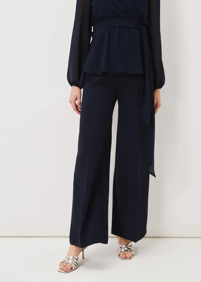Florentine Wide Leg Trousers Navy Women Phase Eight Trousers