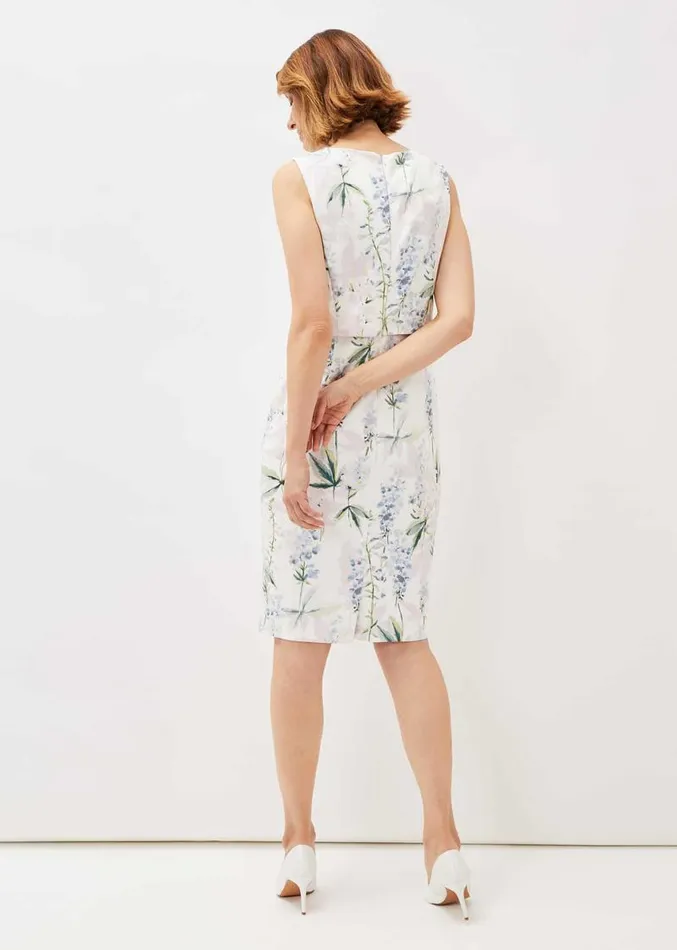 Francine Double Layer Scuba Dress Ivory Multi Women Phase Eight Dresses