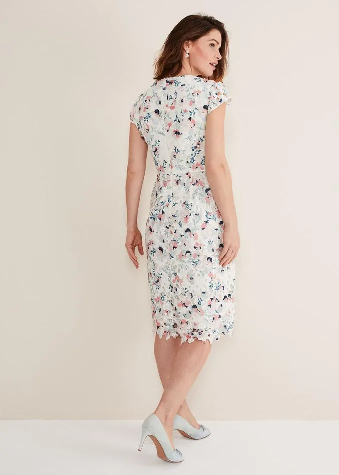 Franky Floral Lace Dress Ivorymulti Women Phase Eight Dresses