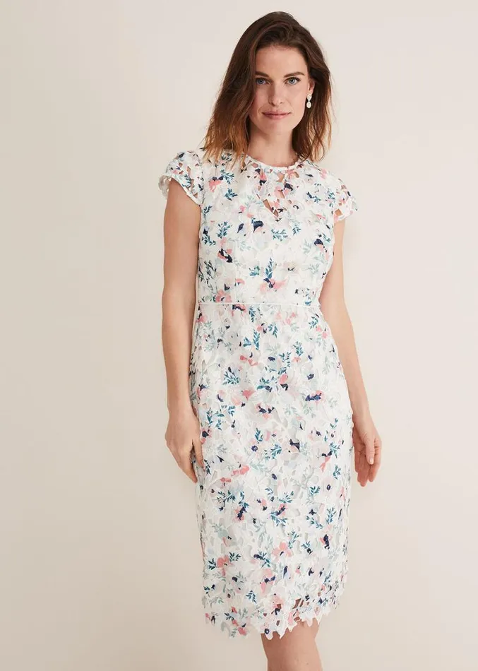 Franky Floral Lace Dress Ivorymulti Women Phase Eight Dresses