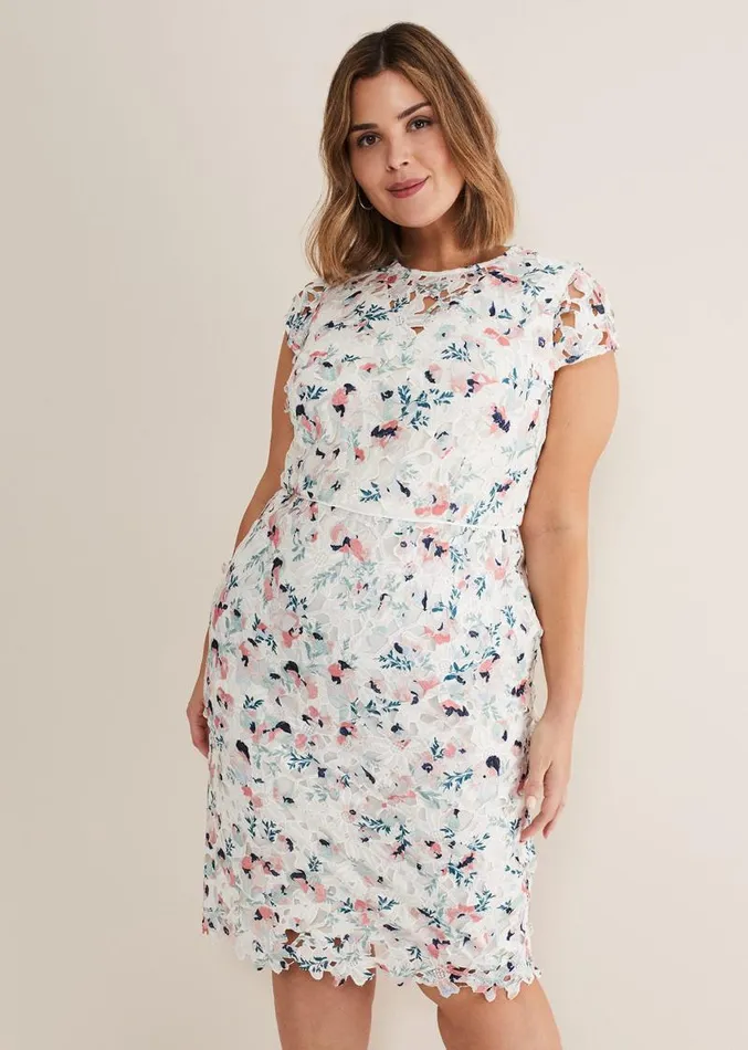 Franky Floral Lace Dress Ivorymulti Women Phase Eight Dresses