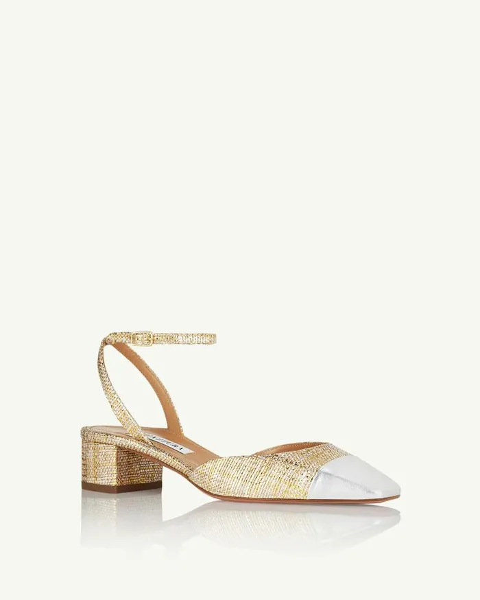French Flirt Pump 35 Gold Women Aquazzura Pumps