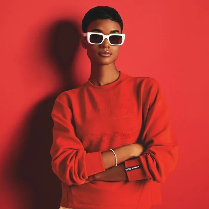 GFORE DOUBLE KNIT PERFORATED CIRCLE G039S OPS SWEATSHIRT Poppy Women Hoodies and Tees