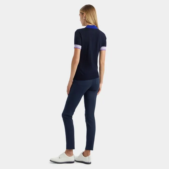 GFORE MERINO WOOL LAYERED SHORT SLEEVE SWEATER POLO Twilight Women Polos
