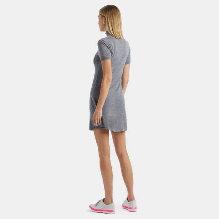 GFORE MERINO WOOL QUARTER ZIP POCKET SWEATER DRESS Heather Grey Women Sweaters