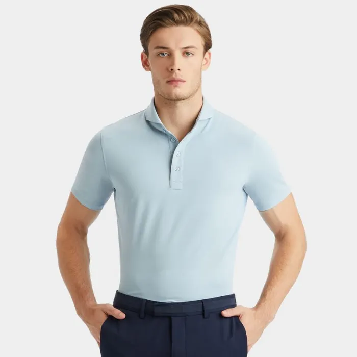 GFORE RIB GUSSET TECH PIQU MODERN SPREAD COLLAR POLO Drizzle Men Polos and Shirts
