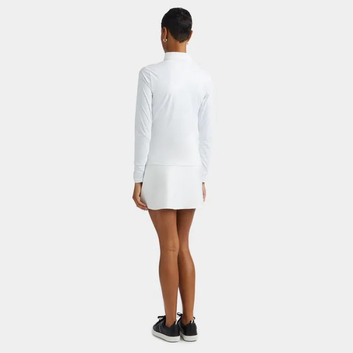 GFORE SILKY TECH NYLON RUCHED FULL ZIP LAYER Snow Women Mid Layers