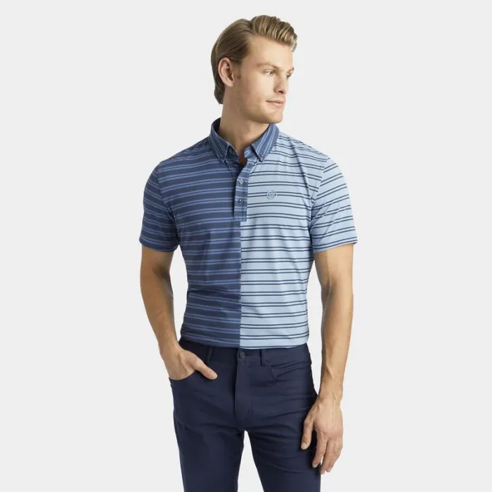 GFORE SPLIT STRIPE CONTRAST TECH JERSEY POLO Fjord Men Polos and Shirts
