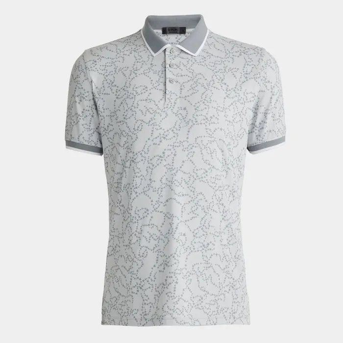 GFORE STAR DUST BANDED SLEEVE TECH JERSEY POLO Nimbus Men Polos and Shirts
